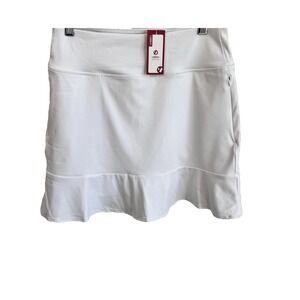 VIODIA Women's Skort Tennis White Skirt Golf Summer Activewear Pocket Sz M NWT